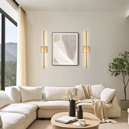 350?? Rotate Gold Dimmable Wireless Integrated LED Wall Sconce with Remote, Sconce Wall Decor for Living Room(2-Pack)