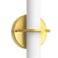 YANSUN Set of 2 Wall Sconces with Opal Acrylic Shade, Gold Finish, Integrated LED Adjustable Color Temperature, 18.1-Inch