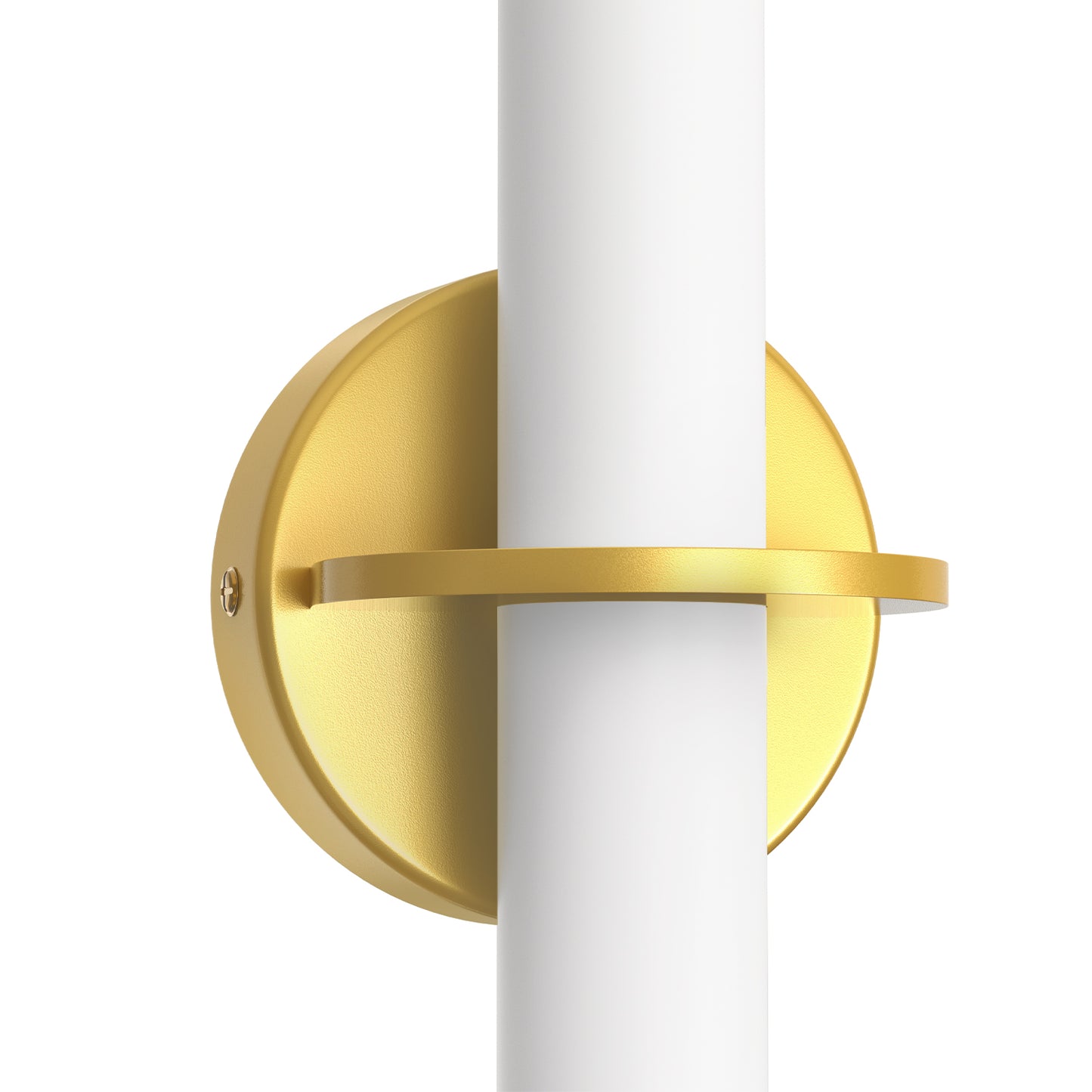 YANSUN Set of 2 Wall Sconces with Opal Acrylic Shade, Gold Finish, Integrated LED Adjustable Color Temperature, 18.1-Inch