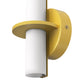 YANSUN Set of 2 Wall Sconces with Opal Acrylic Shade, Gold Finish, Integrated LED Adjustable Color Temperature, 18.1-Inch