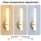 YANSUN Set of 2 Wall Sconces with Opal Acrylic Shade, Gold Finish, Integrated LED Adjustable Color Temperature, 18.1-Inch