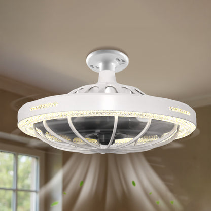 YANSUN 19.7 Inch Ceiling Fan with Light 5-Blade Fan Remote Control Dimmable LED Adjustable Color Temperature