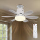YANSUN 18.5 in 6-Blade Direct Fan Blade Ceiling Light, White, E26/E27, 100-240V