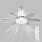 YANSUN 18.5 in 6-Blade Direct Fan Blade Ceiling Light, White, E26/E27, 100-240V
