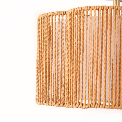YANSUN 3-Light Flush Mount Ceiling Light in Copper Finish with Brown Shades, E26 Base, Non-Integrated Bulbs, 120V