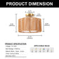 YANSUN 3-Light Flush Mount Ceiling Light in Copper Finish with Brown Shades, E26 Base, Non-Integrated Bulbs, 120V