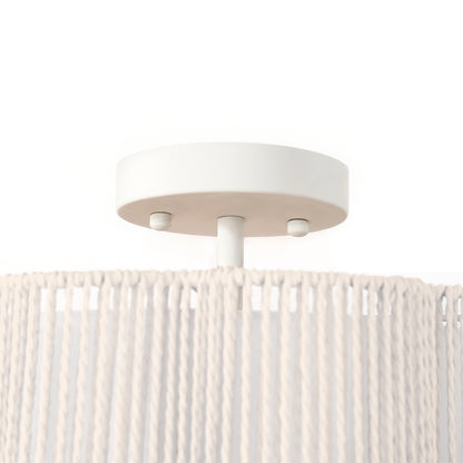 YANSUN 3-Light Flush Mount Ceiling Light in White Finish with White Shades, E26 Base, Non-Integrated Bulbs, 120V