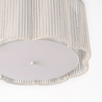 YANSUN 3-Light Flush Mount Ceiling Light in White Finish with White Shades, E26 Base, Non-Integrated Bulbs, 120V