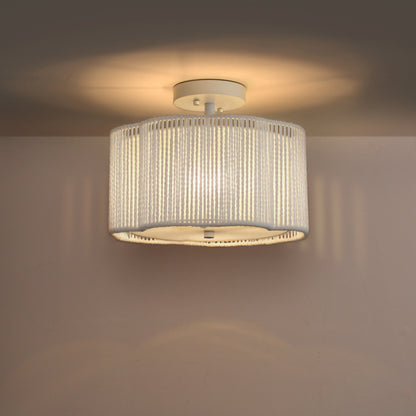 YANSUN 3-Light Flush Mount Ceiling Light in White Finish with White Shades, E26 Base, Non-Integrated Bulbs, 120V