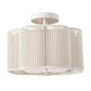 YANSUN 3-Light Flush Mount Ceiling Light in White Finish with White Shades, E26 Base, Non-Integrated Bulbs, 120V