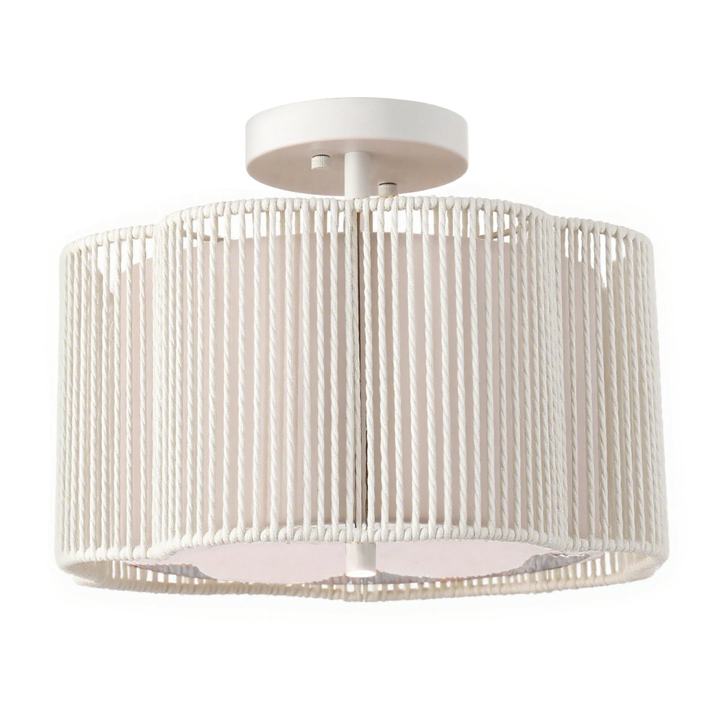 YANSUN 3-Light Flush Mount Ceiling Light in White Finish with White Shades, E26 Base, Non-Integrated Bulbs, 120V