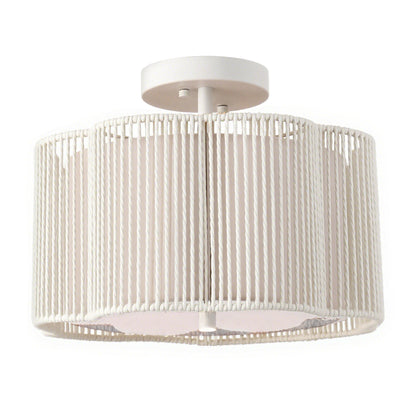 YANSUN 3-Light Flush Mount Ceiling Light in White Finish with White Shades, E26 Base, Non-Integrated Bulbs, 120V