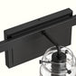 YANSUN 23.6 in. 3 Light Matte Black Vanity Light with Clear Glass Shades and E26 Sockets for Bathroom Use