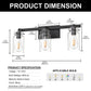 YANSUN 23.6 in. 3 Light Matte Black Vanity Light with Clear Glass Shades and E26 Sockets for Bathroom Use