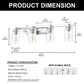 YANSUN 31.5 in. 4 Light Chrome Vanity Light with Clear Glass Shades and E26 Sockets for Bathroom Use