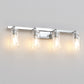 YANSUN 31.5 in. 4 Light Chrome Vanity Light with Clear Glass Shades and E26 Sockets for Bathroom Use