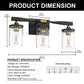 20 in. 3-Light Black and Gold Bathroom Vanity Light Fixtures Over Mirror, Ideal for Bathroom, Hallway, Bedroom