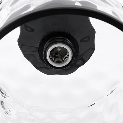 9 in. 1-Light Black Modern Semi Flush Mount Ceiling Light Industrial Clear Water Glass for Hallway Kitchen Bathroom