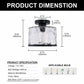 9 in. 1-Light Black Modern Semi Flush Mount Ceiling Light Industrial Clear Water Glass for Hallway Kitchen Bathroom