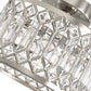 YANSUN 1-Light Drum Shape Semi-Flush Mount Ceiling Light, Triangular Crystal Bar Accents, Brushed Nickel Finish, Traditional Design