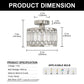 YANSUN 1-Light Drum Shape Semi-Flush Mount Ceiling Light, Triangular Crystal Bar Accents, Brushed Nickel Finish, Traditional Design