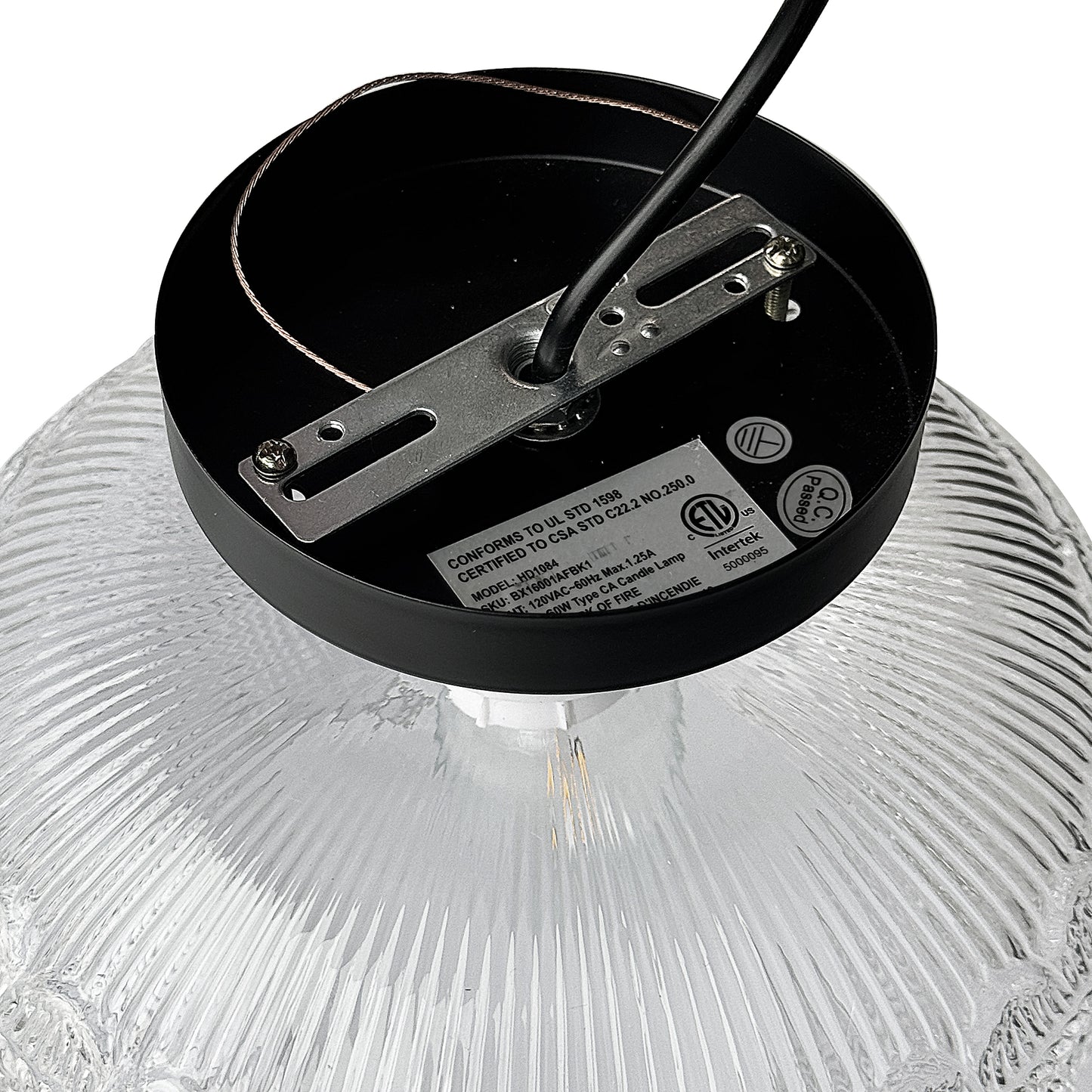 YANSUN 1-Light Matte Black Semi Flush Mount Ceiling Fixture with Globe Glass Shade for Bedrooms, Bathrooms, Hallways, and Living rooms