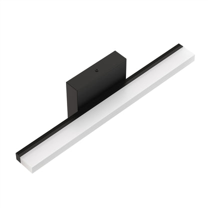 YANSUN 24-Inch Vanity Mirror Light with Frosted Acrylic Panel, Integrated LED 6000K Cool White, 1250 Lumen, Matte Black Finish