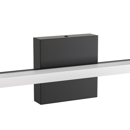 YANSUN 24-Inch Vanity Mirror Light with Frosted Acrylic Panel, Integrated LED 6000K Cool White, 1250 Lumen, Matte Black Finish