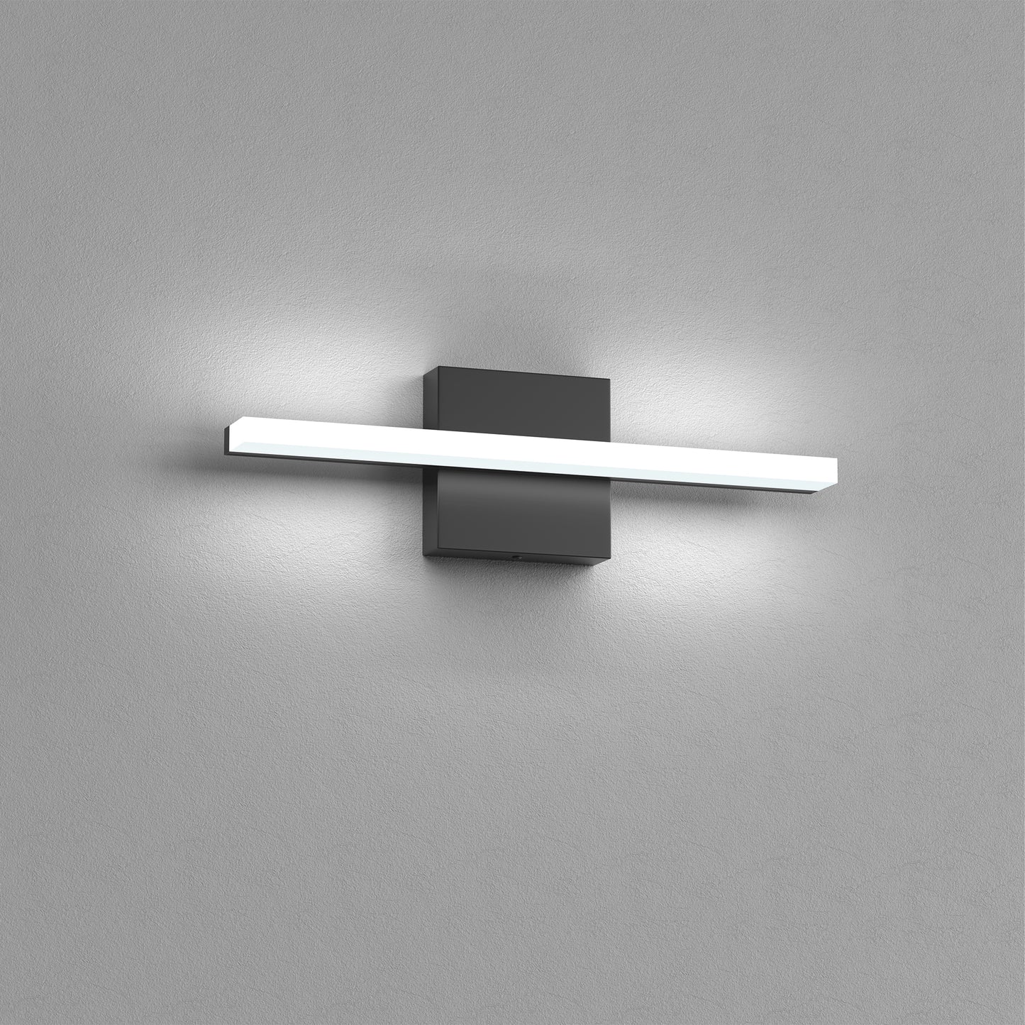 YANSUN 24-Inch Vanity Mirror Light with Frosted Acrylic Panel, Integrated LED 6000K Cool White, 1250 Lumen, Matte Black Finish