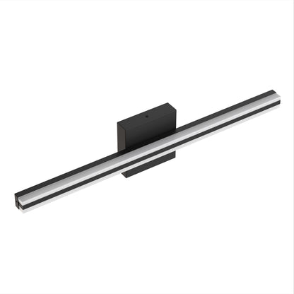 YANSUN 24-Inch Vanity Mirror Light with Center-Divided Acrylic Panel, Integrated LED 6000K Cool White, 1250 Lumen, Matte Black