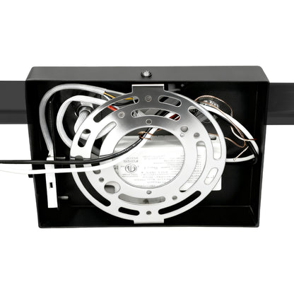 YANSUN 24-Inch Vanity Mirror Light with Center-Divided Acrylic Panel, Integrated LED 6000K Cool White, 1250 Lumen, Matte Black