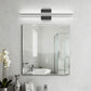 YANSUN 24-Inch Vanity Mirror Light with Center-Divided Acrylic Panel, Integrated LED 6000K Cool White, 1250 Lumen, Matte Black