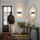 YANSUN Set of 2 Modern Indoor LED Lantern Wall Lights, Black Matte Finish, 12W, 3000K