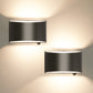 YANSUN Set of 2 Modern Indoor LED Lantern Wall Lights, Black Matte Finish, 12W, 3000K