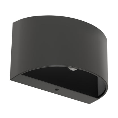 YANSUN Set of 2 Modern Curved LED Indoor Wall Lights, Matte Black Finish, 6W, 3CCT Selectable