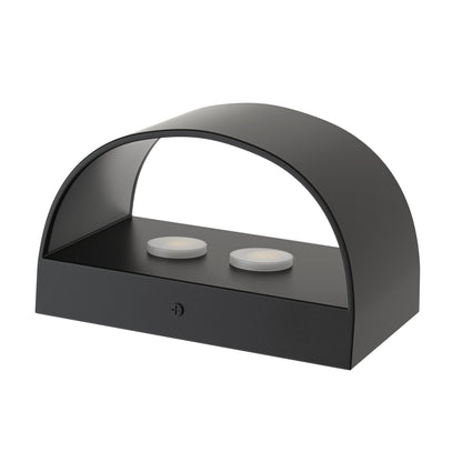 YANSUN Set of 2 Modern Curved LED Indoor Wall Lights, Matte Black Finish, 6W, 3CCT Selectable