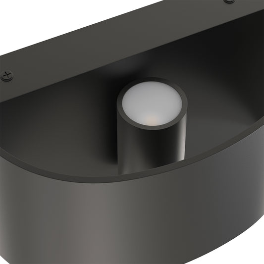 2-Pack Modern Curved LED Wall Sconce, Black Rectangular Indoor Vanity Light, 6-Watt, 3000K¡§C6000K Ajustable White