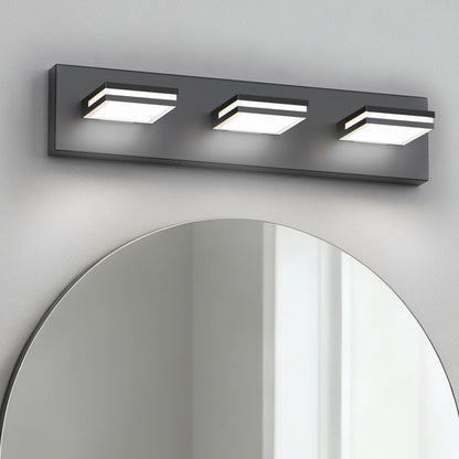 YANSUN 3-Light Vanity Mirror Light with Up/Down Lighting, Integrated LED 6300K Cool White, 754 Lumen, Matte Black Finish