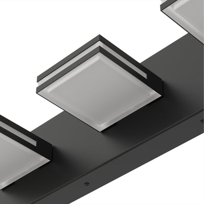 YANSUN 3-Light Vanity Mirror Light with Up/Down Lighting, Integrated LED 6300K Cool White, 754 Lumen, Matte Black Finish