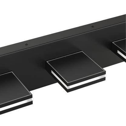 YANSUN 3-Light Vanity Mirror Light with Up/Down Lighting, Integrated LED 6300K Cool White, 754 Lumen, Matte Black Finish