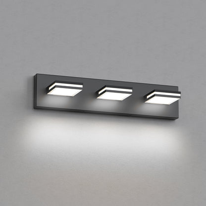 YANSUN 3-Light Vanity Mirror Light with Up/Down Lighting, Integrated LED 6300K Cool White, 754 Lumen, Matte Black Finish