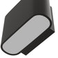 YANSUN Set of 2 Modern Wall Sconces, Black Elliptical Design, Concave Curved Profile, Minimalist Style, G9 Sockets
