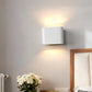 YANSUN Set of 2 Modern Wall Sconces, White Elliptical Design, Concave Curved Profile, Minimalist Style, G9 Sockets