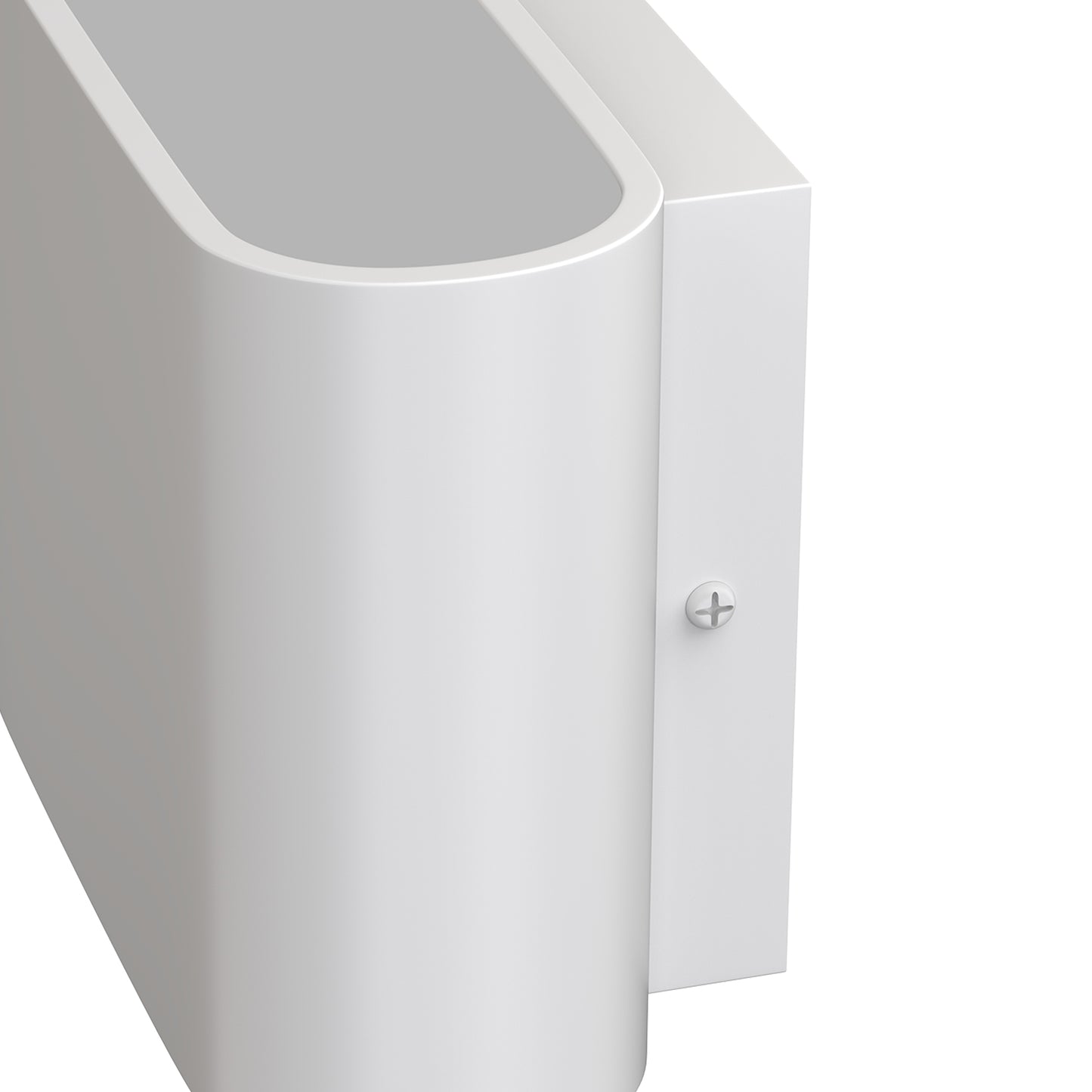 YANSUN Set of 2 Modern Wall Sconces, White Elliptical Design, Concave Curved Profile, Minimalist Style, G9 Sockets
