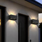 YANSUN Set of 2 Outdoor Wall Lights with Motion Sensor & Light Sensor, Integrated LED 3000K, Sand Black Finish, 24W