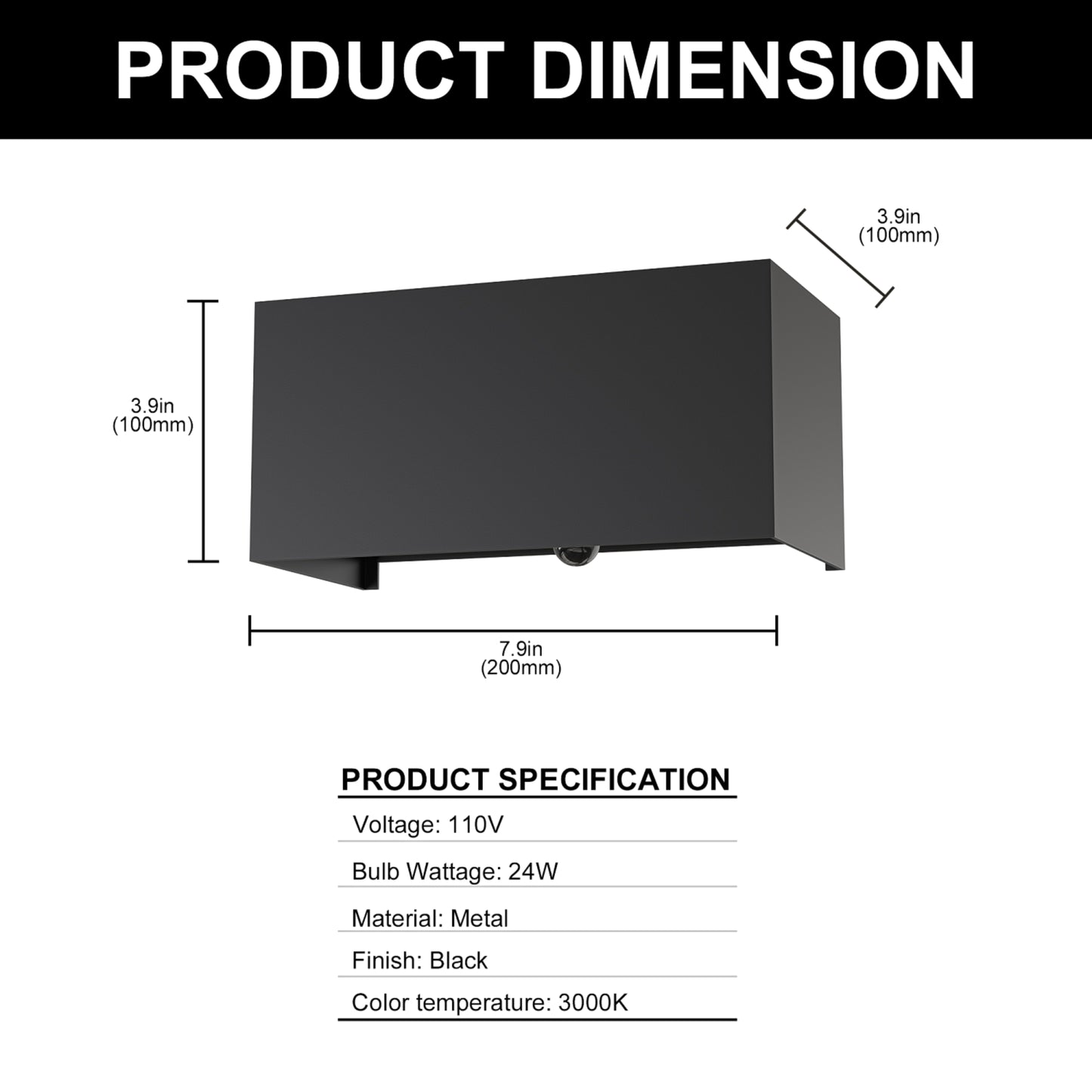 YANSUN Set of 2 Outdoor Wall Lights with Motion Sensor & Light Sensor, Integrated LED 3000K, Sand Black Finish, 24W