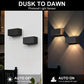 YANSUN Set of 2 Outdoor Wall Lights with Motion Sensor & Light Sensor, Integrated LED 3000K, Sand Black Finish, 24W