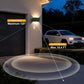 YANSUN Set of 2 Outdoor Wall Lights with Motion Sensor & Light Sensor, Integrated LED 3000K, Sand Black Finish, 24W
