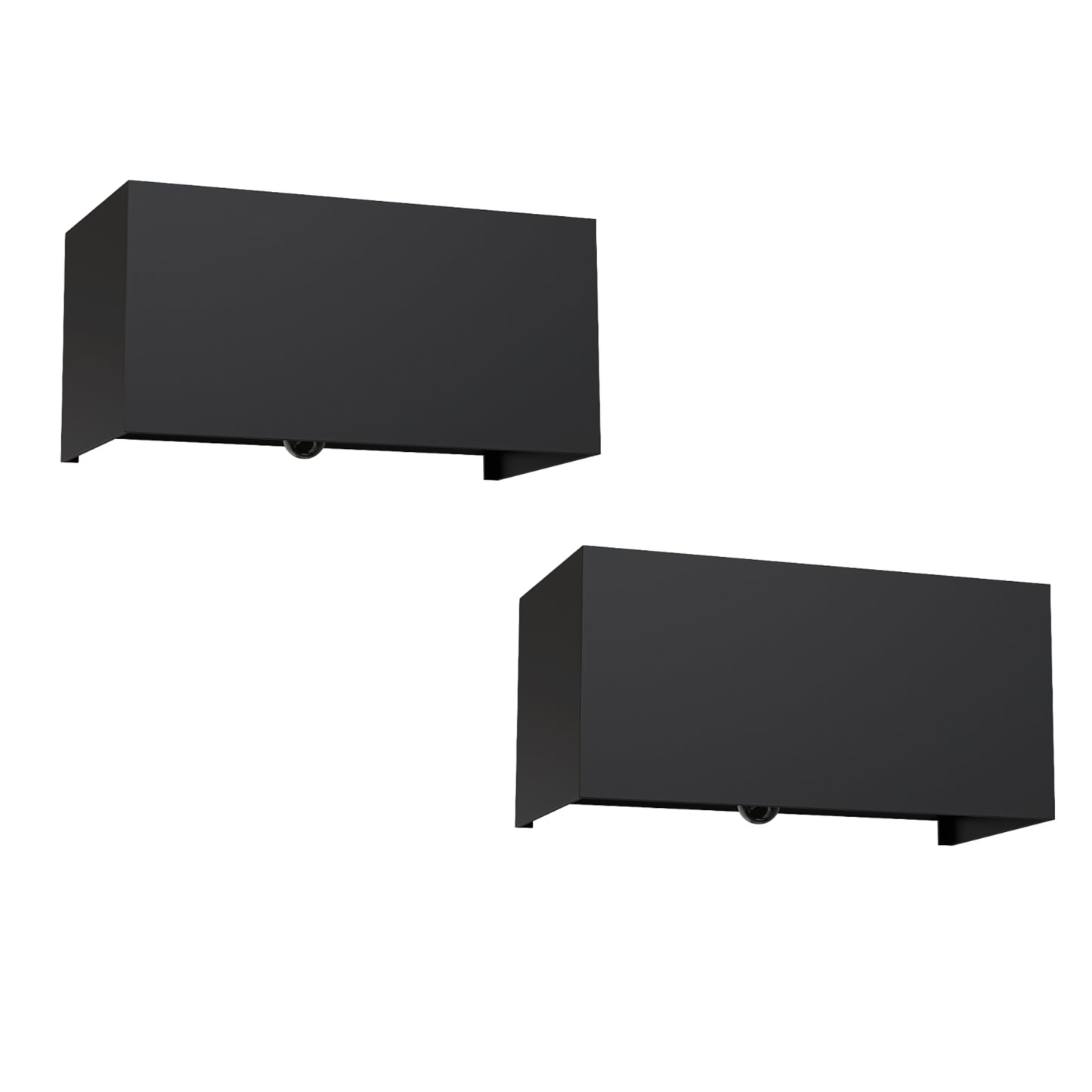 YANSUN Set of 2 Outdoor Wall Lights with Motion Sensor & Light Sensor, Integrated LED 3000K, Sand Black Finish, 24W