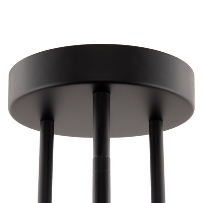 YANSUN 3-Light Black LED Modern Semi-Flush Mount Ceiling Light, 3000K Sputnik Chandelier for Kitchen, Bedroom, Hallway